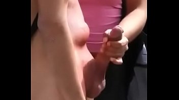 Jerking off the costumed boy in public until he cum